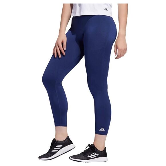 Adidas Navy Primeknit Athletic Leggings, Size XS, NWT - Picture 1 of 14